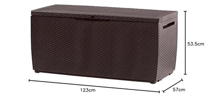 Keter Capri Outdoor Plastic Storage Box Garden Furniture, 123 x 53.5 x 57 cm, Brown