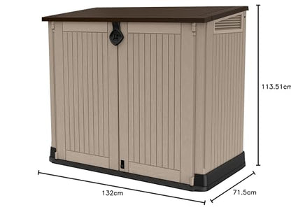 Keter Store it Out Midi Wheelie Bin Box Beige / Brown
