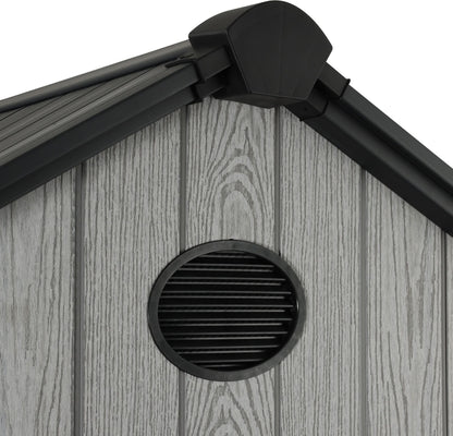 Pro Grade 4ft x 6ft Premium Plastic Garden Shed - Grey Wood Touch Texture
